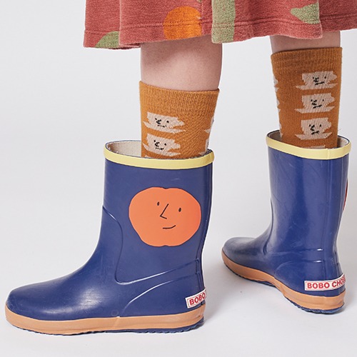 [bobochoses] Orange Faces rain boots