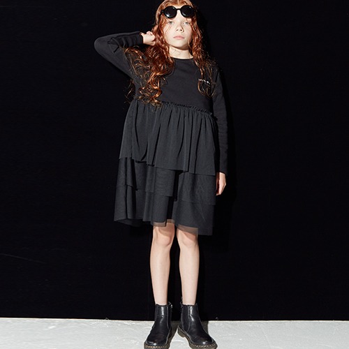 [beauloves] Black &#039;Love You Love Me&#039; Tulle Tiered Dress