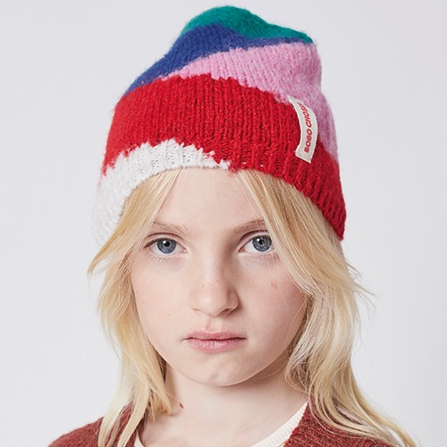 [bobochoses] Multi Color Block knitted beanie