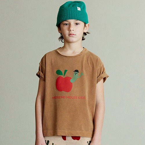 [weekendhousekids] Apple t-shirt - Camel