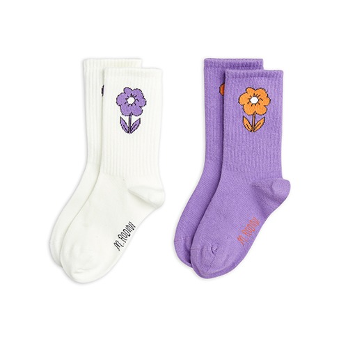 [minirodini] Spaceflower socks 2-pack - Multi