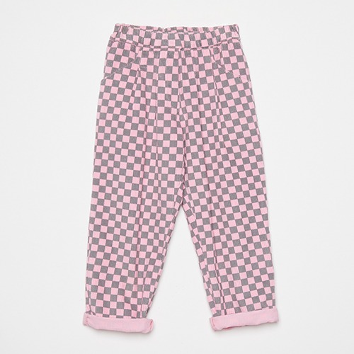 [weekendhousekids] Check corduroy pants - Pink