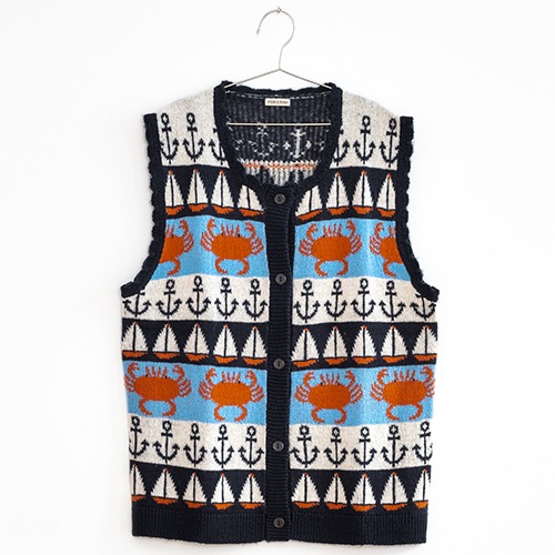[Fish&amp;Kids] SAILOR KNITTED GILET - NAVY (Woman)