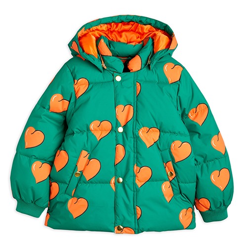 [minirodini] Hearts puffer jacket - Green