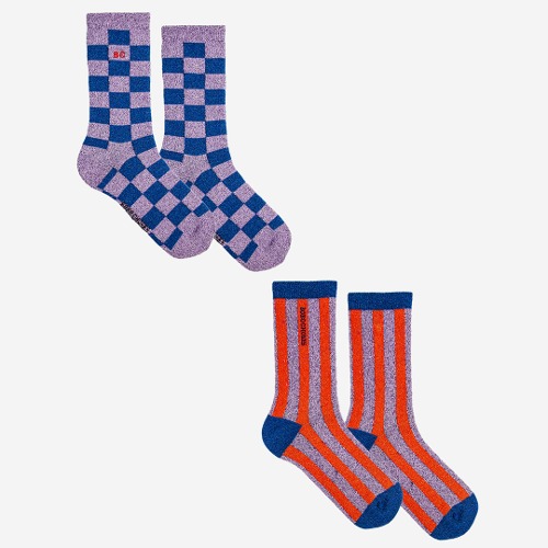 [bobochoses] Checkerboard and stripes long socks pack - 10