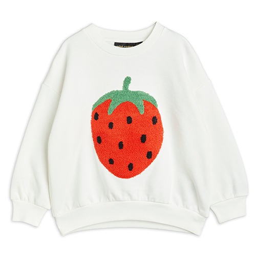 [minirodini] Strawberries emb sweatshirt - White