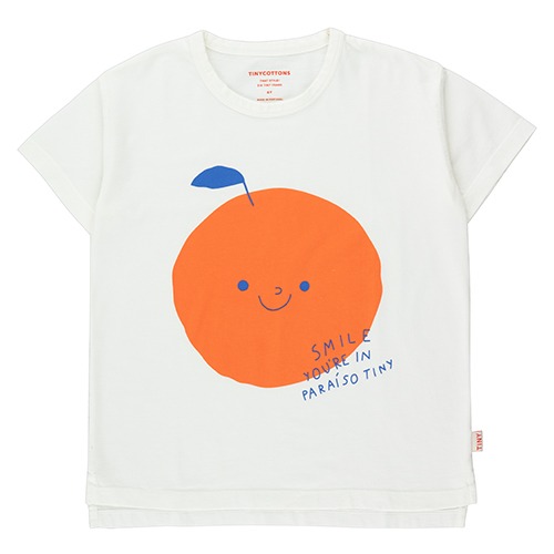 [tinycottons] TANGERINE TEE - off-white/summer red