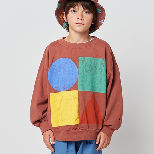 [bobochoses] Geometric Color Block sweatshirt - KID