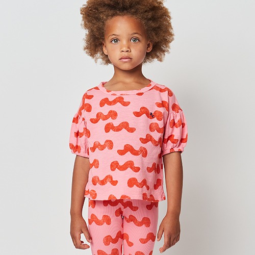 [bobochoses] Waves all over puffed sleeve T-shirt - KID