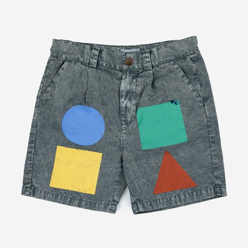 [bobochoses] Geometric Color Block woven bermuda shorts - KID