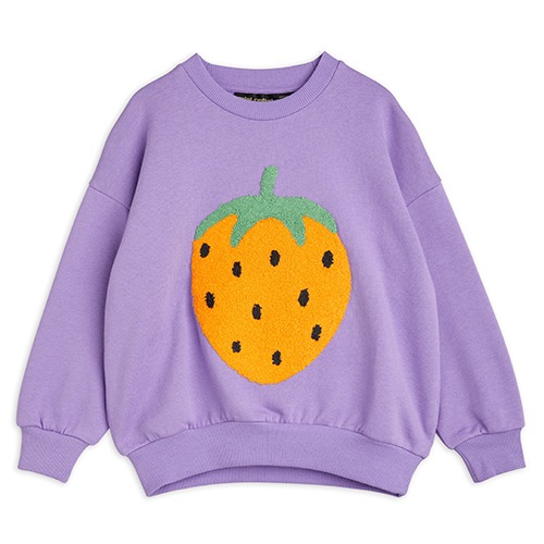 [minirodini] Strawberries emb sweatshirt - Purple