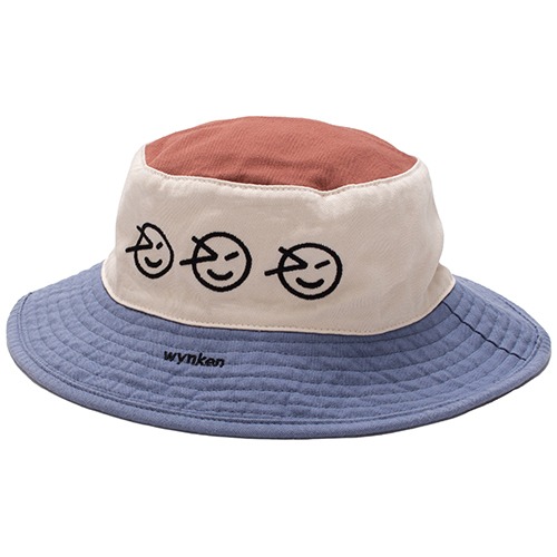 [wynken] Tri Colour Bucket Hat - BRICK / ECRU / BLUE