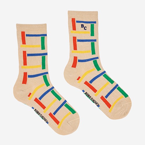 [bobochoses] Multicolor Beacons all over long socks - ACC. KID