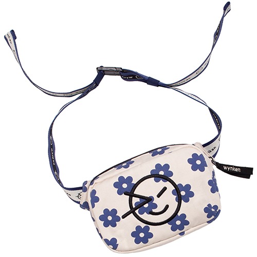 [wynken] Floral Cross Body Bag - ECRU / STRONG BLUE