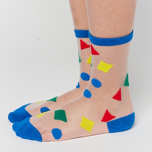 [bobochoses] Geometric Colors transparent short socks - ACC. KID