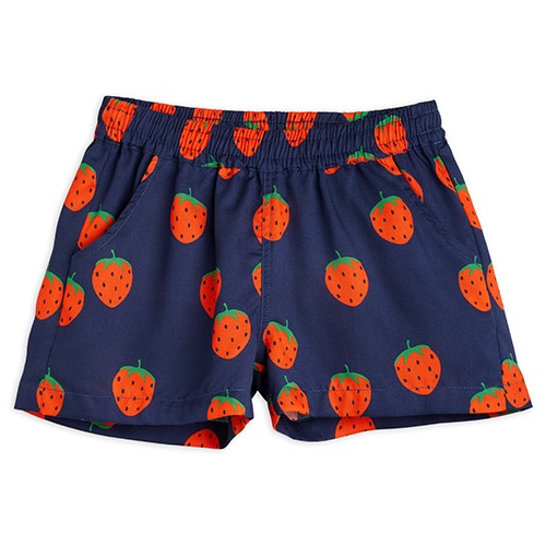 [minirodini] Strawberries aop woven shorts - Blue