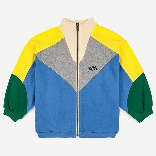 [bobochoses] Color Block zipped sweatshirt - KID