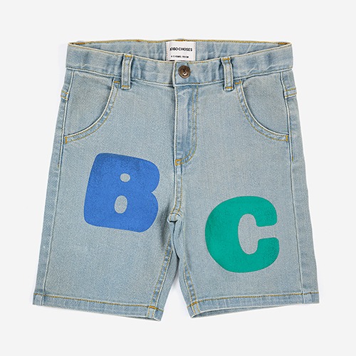[bobochoses] Bobo Choses color block denim bermuda shorts - KID