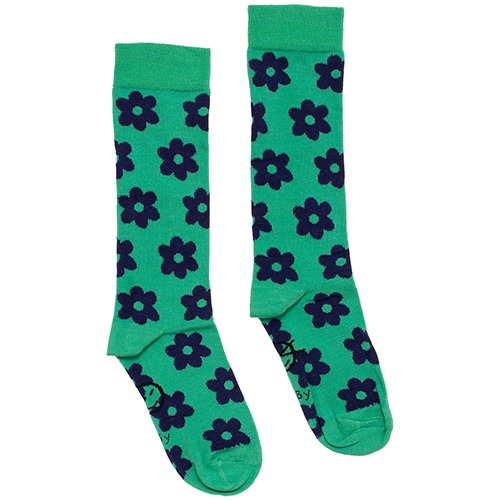 [wynken] Flower Sock - GREAT GREEN / NAVY