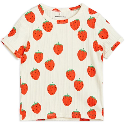 [minirodini] Strawberries aop ss tee - Offwhite