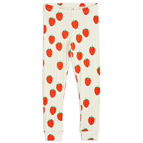 [minirodini] Strawberries aop leggings - Offwhite