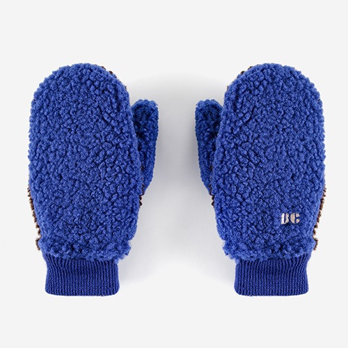 [bobochoses] Sheepskin Color Block blue gloves