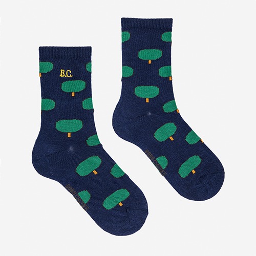 [bobochoses] Green Tree all over long socks