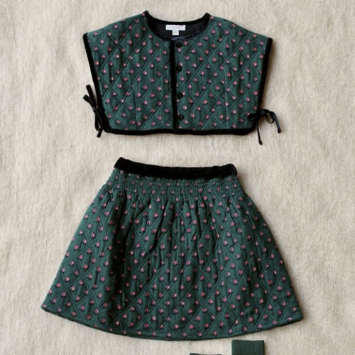 [bonjour] SET QUILTED TOP + QUILTED SKIRT - Provencal prin