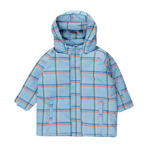 [tinycottons] CHECK SNOW JACKET - milky blue