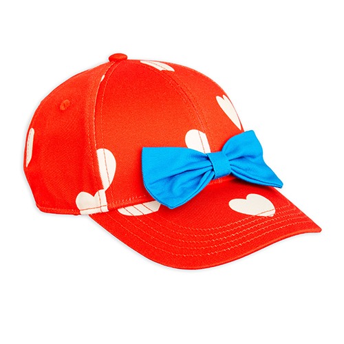[minirodini] Hearts aop bow cap - Red